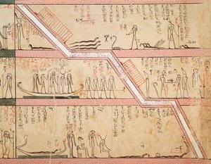 Descenso del sarcófago a la tumba, de la Tumba de Tutmosis III (c.1504-1450 a.C.) Reino Nuevo