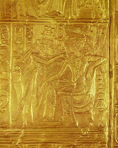 Detalle del Santuario Dorado, de la tumba de Tutankamón (c.1370-1352 a.C.) Reino Nuevo de Egyptian 18th Dynasty