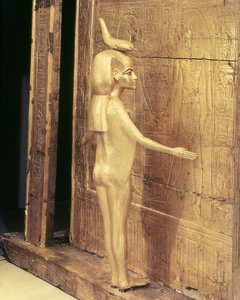 (detalle) de Selket del cofre canópico de Tutankamón (c.1370-52 a.C.) Reino Nuevo de Egyptian 18th Dynasty