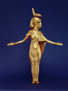 (detalle) de la diosa Selket del santuario canópico, de la tumba de Tutankamón (c.1370-1352 a.C.) Reino Nuevo