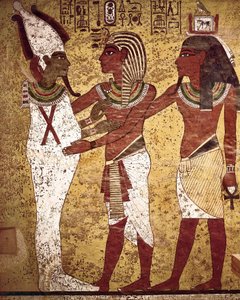 Antigüedad egipcia: el faraón Tutankamón frente al dios Osiris
