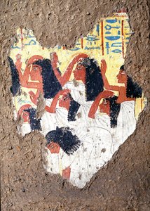 Antigüedad egipcia: fresco de la tumba del pintor Maia, un grupo de llorones de Egyptian 18th Dynasty