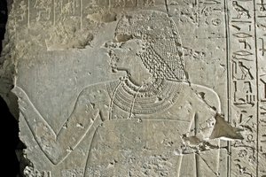 Antigüedades egipcias: representación del visir Ramose. Bajo relieve de su Tumba (dinastía XVIII). Luxor, Tebas, Tumba de los Nobles Egipto de Egyptian 18th Dynasty