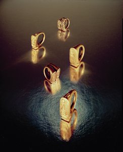 Cinco anillos, de la Tumba de Tutankamón, Nuevo Reino