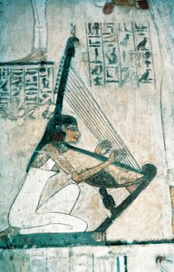 Frescos que representan una escena de banquete funerario, con arpista, del Reino Nuevo