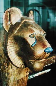 Cabecera funeraria en forma de león, de la Tumba de Tutankamón (c.1370-1352 a.C.) Nuevo Reino