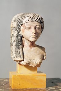 Cabeza de una princesa de la familia de Akhenaten, Nuevo Reino (detalle) de Egyptian 18th Dynasty