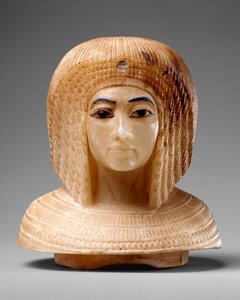 Tapa en forma de cabeza de mujer real, c.1349-1336 a.C. de Egyptian 18th Dynasty