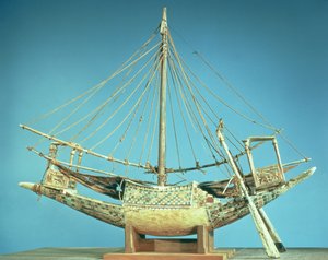 Modelo de uno de los barcos del faraón, de la tumba de Tutankamón (c.1370-52 a.C.) Nuevo Reino