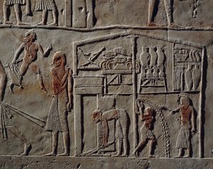 Pabellón para oficial de alto rango o comandante en jefe, Relieve, Tumba de Horemheb, Saqqara, Civilización egipcia, Reino Nuevo, Dinastía XVIII de Egyptian 18th Dynasty