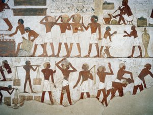 Alfareros y trabajadores (detalle) de Egyptian 18th Dynasty