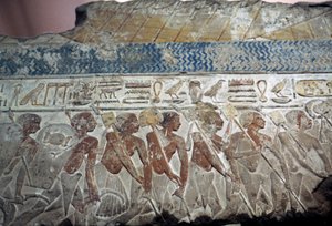 Relieve del desfile militar de Egyptian 18th Dynasty