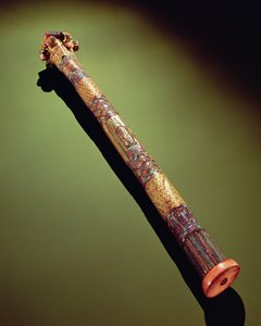 Estuche de escribas para cañas de escritura, de la tumba de Tutankamón