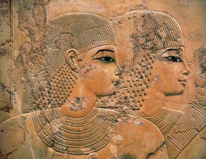 Los invitados al banquete funerario de Ramose de Egyptian 18th Dynasty