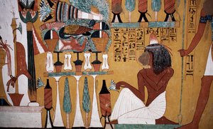 Pintura mural, Tumba de Sennedjem, Valle de los Reyes, Luxor, Tebas (Patrimonio Mundial de la UNESCO de Egyptian 18th Dynasty