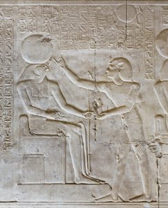 Bajorrelieve, templo de Seti I, Abidos, Egipto de Egyptian 19th Dynasty