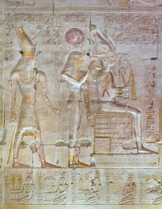 Relieve coloreado, templo de Seti I, Abidos, Egipto