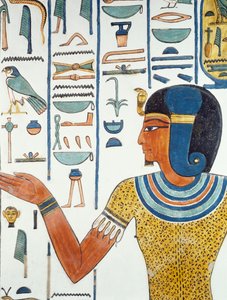 Columna con Hornedjitef, (detalle), cámara funeraria de Nefertari, Valle de las Reinas, Luxor, Tebas de Egyptian 19th Dynasty