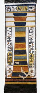 Egipto, Tebas, Luxor, Valle de las Reinas, Tumba de Nefertari, pilar Djed que representa la columna vertebral de Osiris con médula ósea de resurrección dentro, de la dinastía XIX