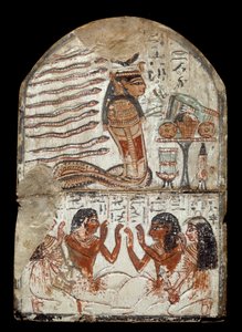 Antigüedad egipcia: estela del escultor Ken, artesano en Deir el Medineh. Época de Ramsés II (1290-1224 a.C.)