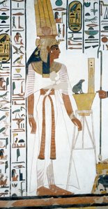 Nefertari, (detalle) de los frescos en la segunda cámara de la Tumba de Nefertari, Valle de las Reinas, Luxor, Tebas (Lista del Patrimonio Mundial de la Unesco) de Egyptian 19th Dynasty