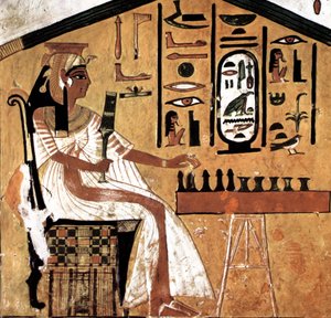Nefertari jugando al Senet (papiro) de Egyptian 19th Dynasty