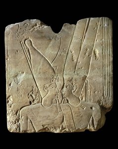 El faraón Ramsés II y el dios Amón ... de Egyptian 19th Dynasty
