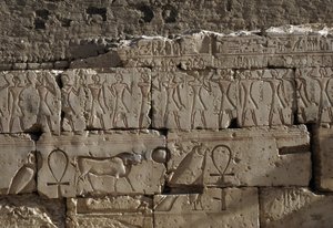Relieve, Templo de Ramsés II, Abidos, Egipto, Civilización egipcia, Reino Nuevo, Dinastía XIX (foto)