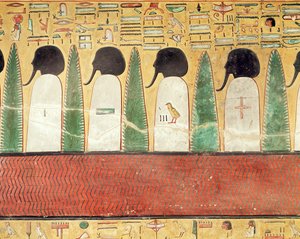 Relieve que representa dioses de cabeza negra en el Inframundo, de la Tumba de Seti I (r.1294-1279 a.C.) Nuevo Reino de Egyptian 19th Dynasty