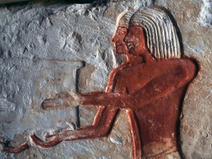 Relieve que representa a portadores, tumba de Leteya, Saqqara, Egipto, civilización egipcia, Reino Nuevo, dinastía XIX de Egyptian 19th Dynasty