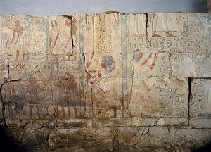 Relieve de la tumba de Netcherouymes, importante funcionario de Ramsés II, Saqqara, reinado de Ramsés II. Civilización egipcia, Reino Nuevo, Dinastía XIX de Egyptian 19th Dynasty