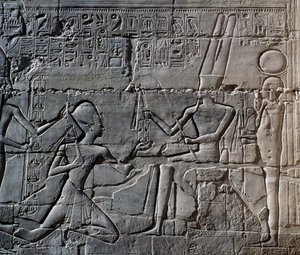 Campañas de Seti I en Siria y Palestina, relieve, muro exterior norte de la Gran Sala Hipóstila, complejo del templo de Karnak (Lista del Patrimonio Mundial de la Unesco