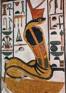Tumba de Nefertari / diosa egipcia Wadjet (pintura mural) de Egyptian 19th Dynasty