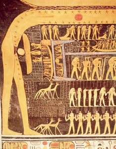 (detalle) del Libro del Día del techo de la cámara funeraria de la Tumba de Ramsés VI (r.1143-1136 a.C.) Nuevo Reino