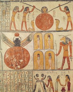 (detalle) del Libro de la Tierra, de la cámara funeraria de la Tumba de Ramsés VI (r.1143-1136 a.C.) Nuevo Reino