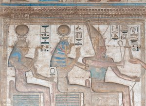 Imagen en relieve pintada en la pared de Egyptian 20th Dynasty