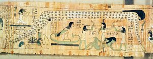 Papiro funerario de Djedkhonsouefankh que representa a Geb y Nut, Tercer Periodo Intermedio (papiro)