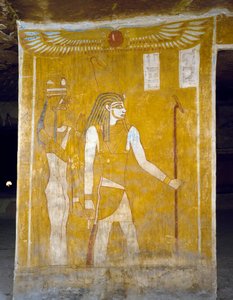 Pinturas murales de la Tumba de Pa Nentwy, Oasis de Bahariya, Giza, Egipto. Civilización egipcia, Dinastía XXVI, 663-525 a.C. de Egyptian 26th Dynasty