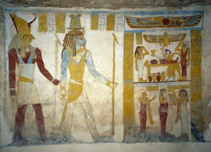 Pinturas murales de la Tumba de Pa Nentwy, Oasis de Bahariya, Giza, Egipto. Civilización egipcia, Dinastía XXVI, 663-525 a.C. de Egyptian 26th Dynasty
