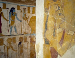 Pinturas murales de la Tumba de Pa Nentwy, Oasis de Bahariya, Giza, Egipto, Civilización Egipcia, 26ª Dinastía, 663-525 a.C.