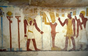 Pinturas murales de la Tumba de Pa Nentwy, Oasis de Bahariya, Giza, Egipto, Civilización egipcia, Dinastía 26, 663-525 a.C.