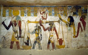 Pinturas murales de la cámara funeraria de la Tumba de Pa Nentwy, Oasis de Bahariya, Giza, Egipto. Civilización egipcia, 26ª dinastía, 663-525 a.C. de Egyptian 26th Dynasty