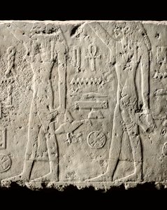 (detalle) de relieve de Pehenuka, Reino Antiguo, 2465-2323 a.C. de Egyptian 5th Dynasty