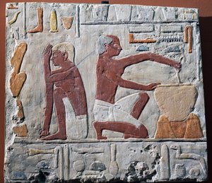 Preparación y horneado del pan, 2500-2350 a.C. de Egyptian 5th Dynasty