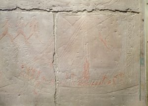 Relieve que representa un viaje en barco, del Mastaba de Akhethotep, Reino Antiguo, c.2400 a.C.