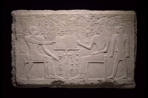Fragmento de pared de la tumba de Thenti, 2524-2400 a.C. de Egyptian 5th Dynasty