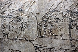 Antiguo Egipto, Pintura mural, Cautivos asiáticos, Estilo Amarna, Tumba de Ramose, Valle de los Nobles, Tebas de Egyptian Egyptian