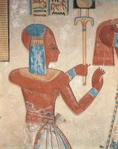 Egipto, Tebas Antigua, Valle de las Reinas, relieve pintado del príncipe muerto en la Tumba de Amonherkhopeshef de Egyptian Egyptian