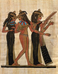 Arte egipcio: Papiro egipcio: Músicos; Colección privada