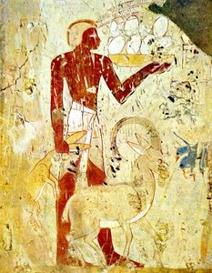 Pintura mural de una tumba egipcia que representa sacrificios de animales de Egyptian Egyptian
